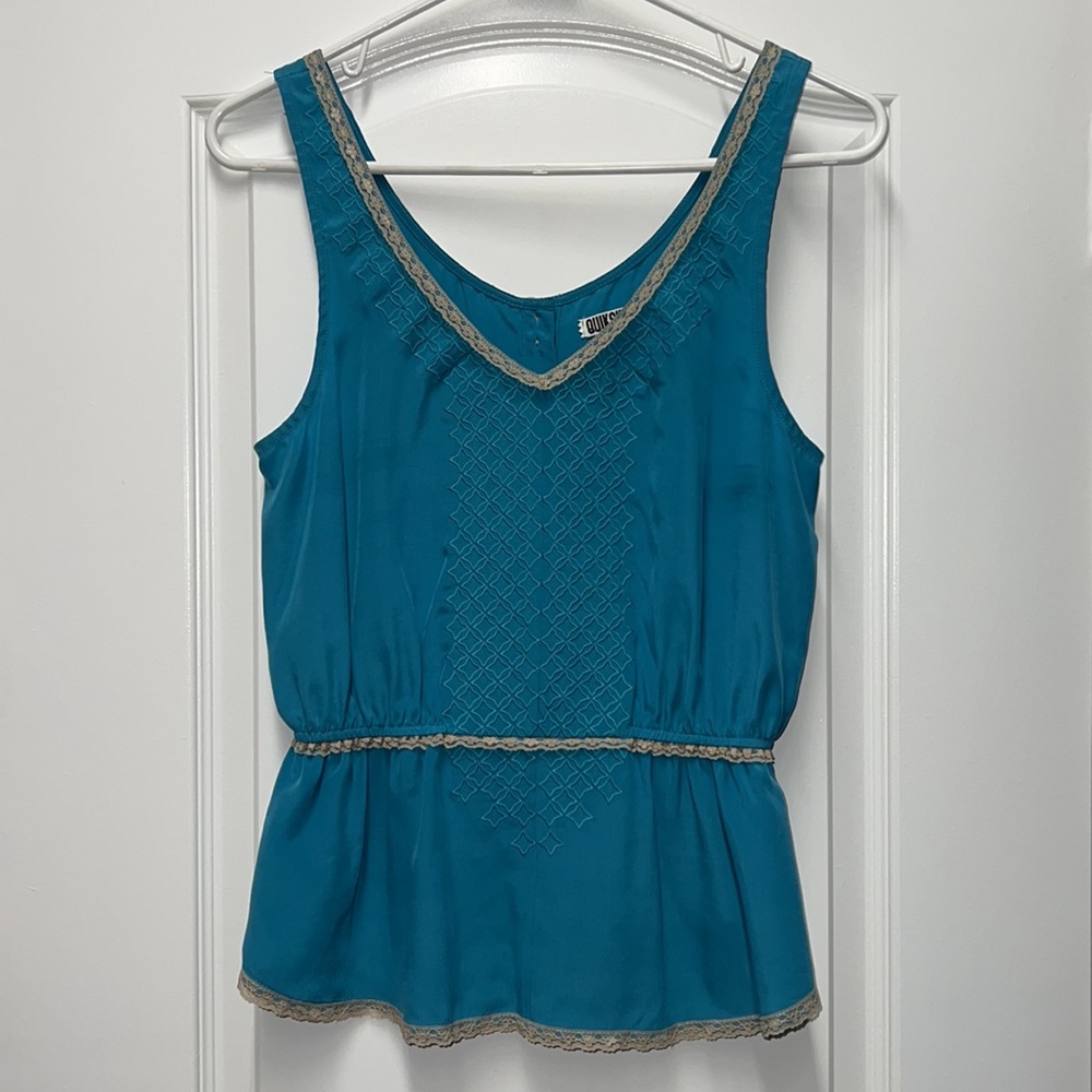 Quiksilver 100% Silk Tank Top Blouse Size Small